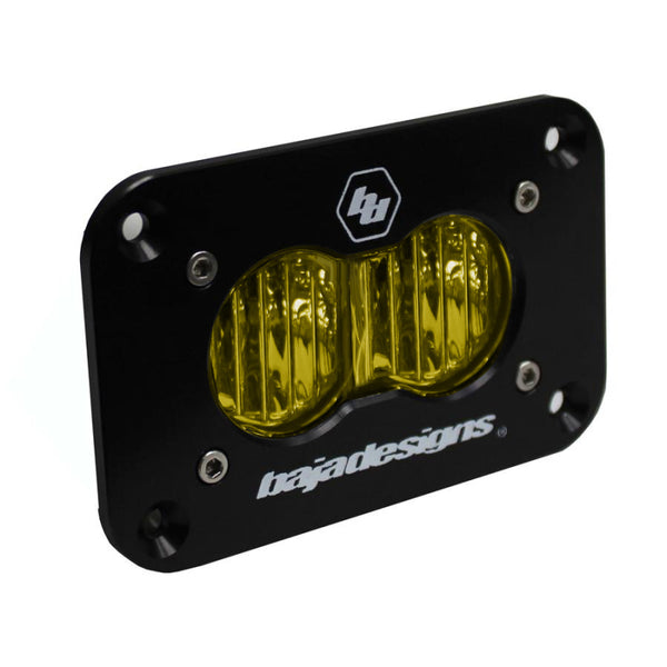 Baja Designs S2 Wide Cornering Sport Flush Mount LED - Amber - Bull Strap