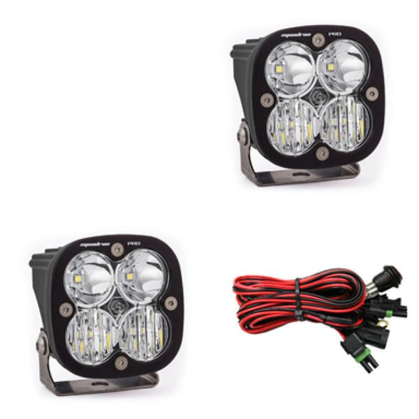 Baja Designs Squadron Pro Series Driving Combo Pattern Pair LED Light Pods - Bull Strap