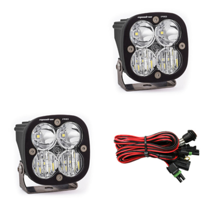 Baja Designs Squadron Pro Series Driving Combo Pattern Pair LED Light Pods - Bull Strap
