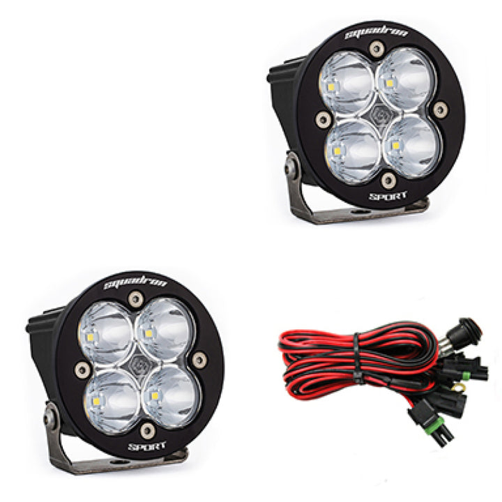 Baja Designs Squadron R Sport Work/Scene Pair LED Light Pods - Clear - Bull Strap