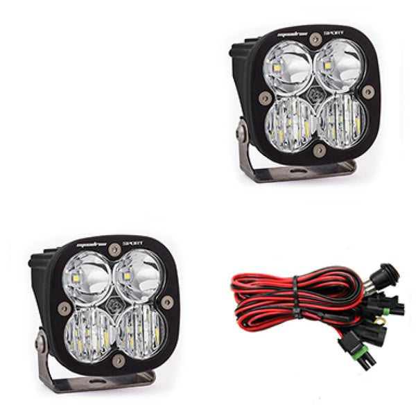 Baja Designs Squadron Sport Driving/Combo Pair LED Light Pods - Clear - Bull Strap