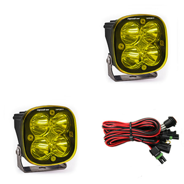 Baja Designs Squadron Sport Spot LED Light Pods - Amber - Bull Strap