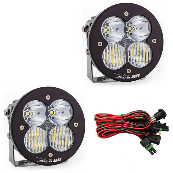 Baja Designs XL R 80 Series Driving Combo Pattern Pair LED Light Pods - Bull Strap