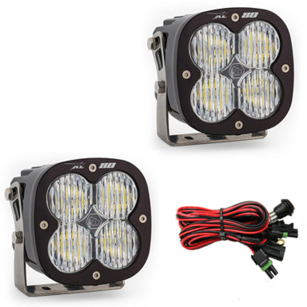 Baja Designs XL80 Series Wide Cornering Pattern LED Light Pods - Bull Strap