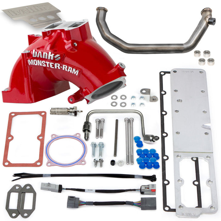 Banks Power 07.5-12 Ram Cab Chassis 6.7L Diesel Monster-Ram Intake System w/Fuel Line - Red - Bull Strap