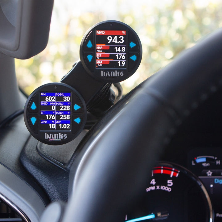 Banks Power 17-19 Ford F250/F350 6.7L Power Stroke Derringer Tuner (Gen 2) w/ Super Gauge - Bull Strap