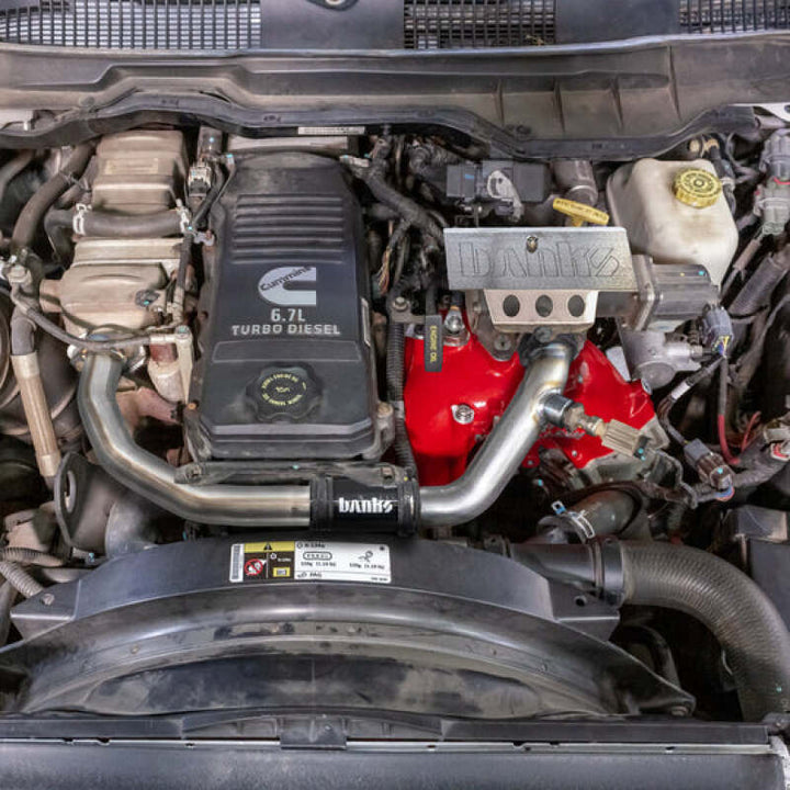 Banks Power 19-24 Ram 3500/4500/5500 6.7L Diesel Monster-Ram Intake System w/Fuel Line - Red - Bull Strap