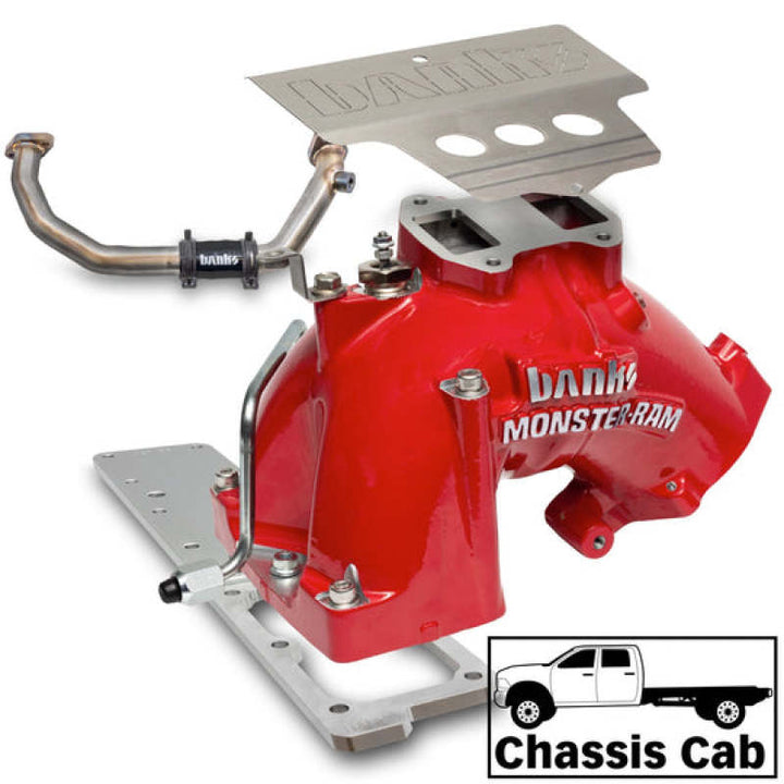Banks Power 19-24 Ram 3500/4500/5500 6.7L Diesel Monster-Ram Intake System w/Fuel Line - Red - Bull Strap