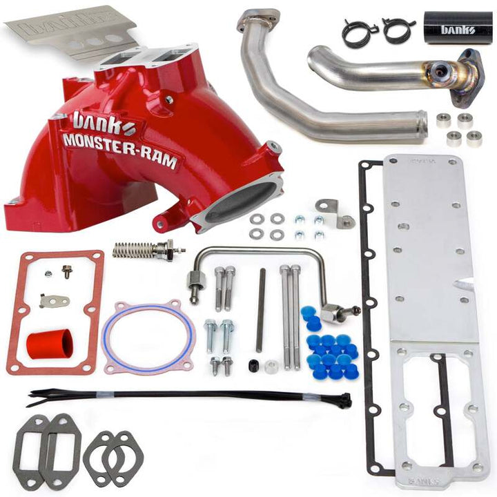 Banks Power 19-24 Ram 3500/4500/5500 6.7L Diesel Monster-Ram Intake System w/Fuel Line - Red - Bull Strap