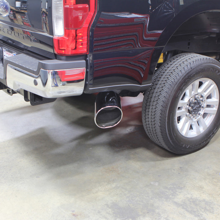 Banks Power 2017 Ford 6.7L 5in Monster Exhaust System - Single Exhaust w/ Chrome Tip - Bull Strap