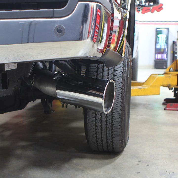 Banks Power 2017 Ford 6.7L 5in Monster Exhaust System - Single Exhaust w/ Chrome Tip - Bull Strap