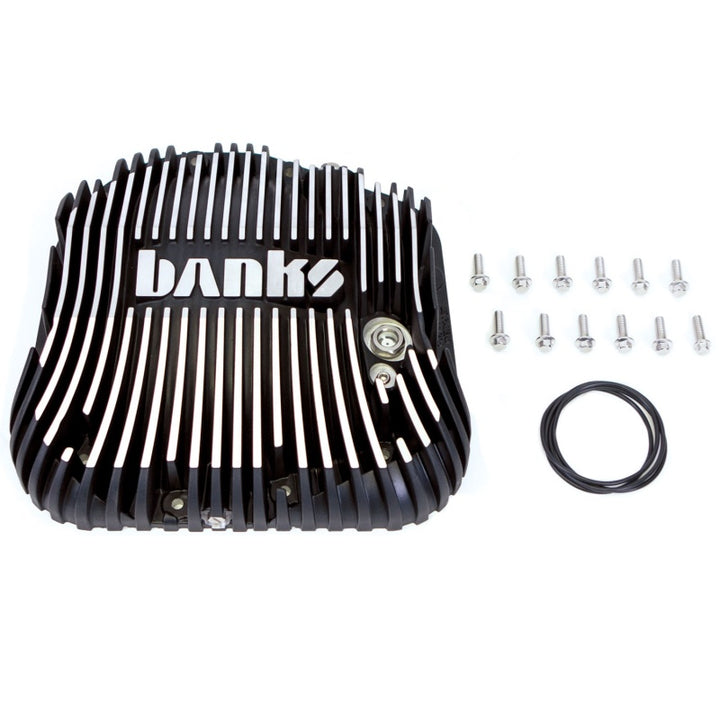 Banks Power 85-19 Ford F250/ F350 10.25in 12 Bolt Black Milled Differential Cover Kit - Bull Strap