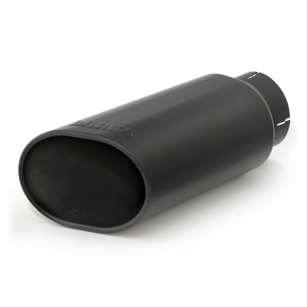 Banks Power Tailpipe Tip Kit - SS Obround Slash Cut - Black - 4in Tube - 5in X 6in X 14in - Bull Strap