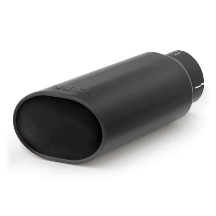Banks Power Tailpipe Tip Kit - SS Obround Slash Cut - Black - 4in Tube - 5in X 6in X 14in - Bull Strap