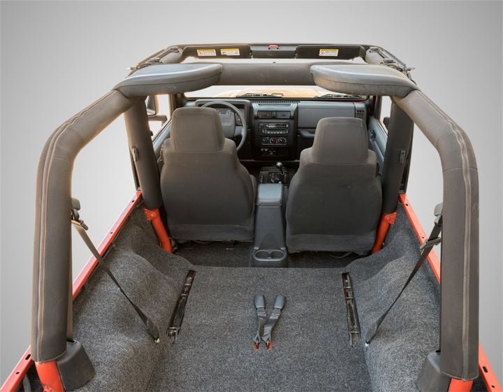 BedRug 03-06 Jeep LJ Unlimited Rear 4pc Cargo Kit (Incl Tailgate & Tub Liner) - Bull Strap