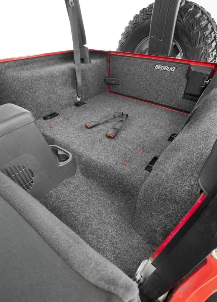 BedRug 03-06 Jeep LJ Unlimited Rear 4pc Cargo Kit (Incl Tailgate & Tub Liner) - Bull Strap