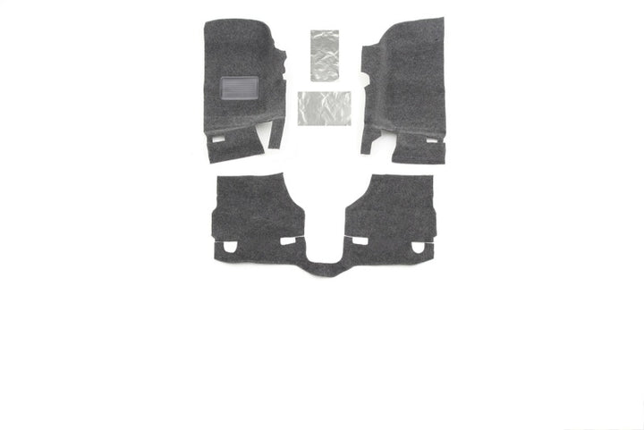 BedRug 07-10 Jeep JK 2Dr Front 3pc Floor Kit (Incl Heat Shields) - Bull Strap