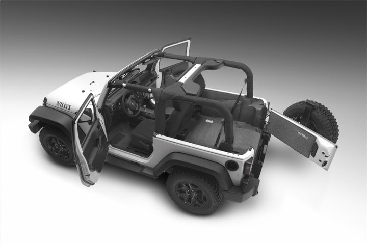 BedRug 07-10 Jeep JK 2Dr Front 3pc Floor Kit (Incl Heat Shields) - Bull Strap