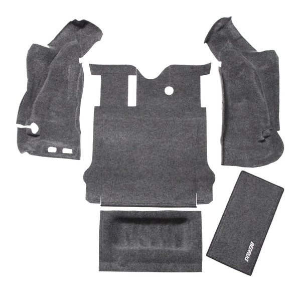 BedRug 07-10 Jeep JK 2Dr Rear 5pc Cargo Kit (Incl Tailgate & Tub Liner) - Bull Strap