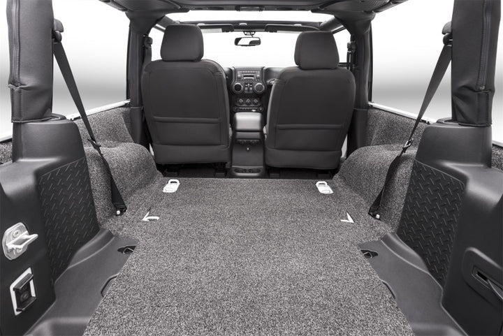 BedRug 07-10 Jeep JK 2Dr Rear 5pc Cargo Kit (Incl Tailgate & Tub Liner) - Bull Strap