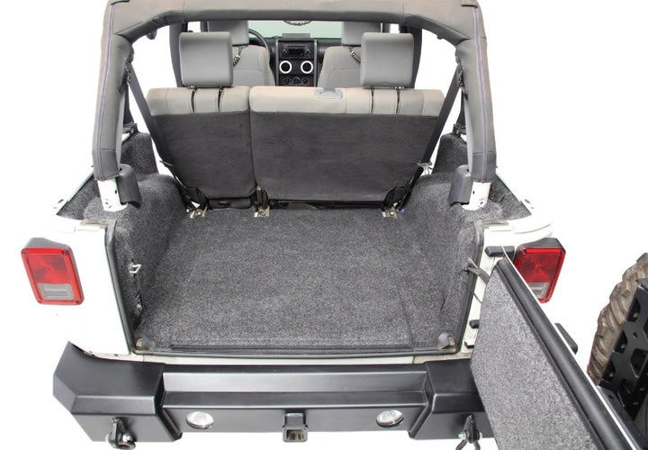 BedRug 07-10 Jeep JK 2Dr Rear 5pc Cargo Kit (Incl Tailgate & Tub Liner) - Bull Strap