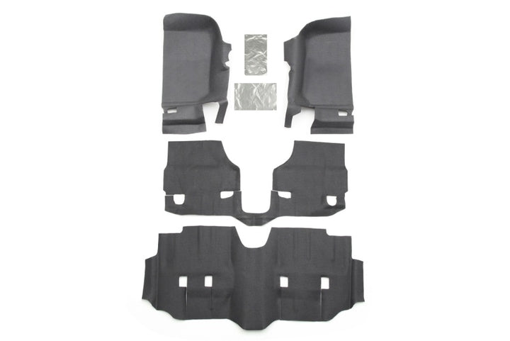 BedRug 07-16 Jeep JK Unlimited 4Dr Front 4pc BedTred Floor Kit (Incl Heat Shields) - Bull Strap