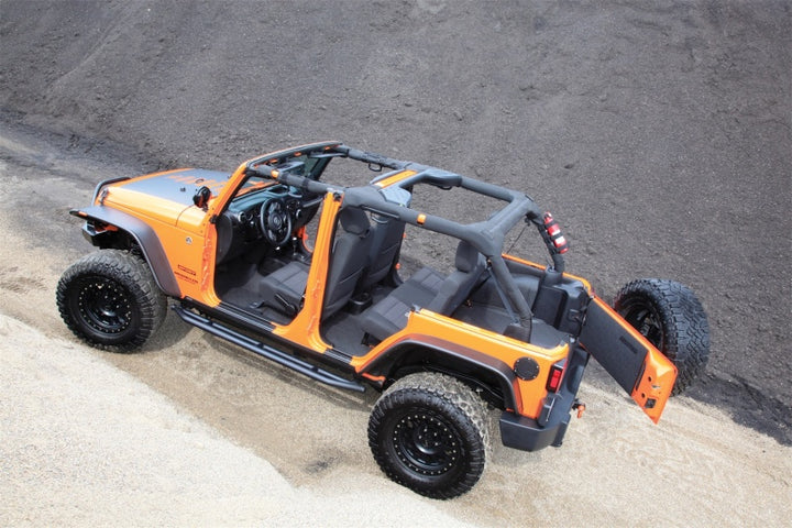 BedRug 07-16 Jeep JK Unlimited 4Dr Front 4pc BedTred Floor Kit (Incl Heat Shields) - Bull Strap