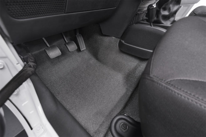BedRug 07-16 Jeep JK Unlimited 4Dr Front 4pc BedTred Floor Kit (Incl Heat Shields) - Bull Strap