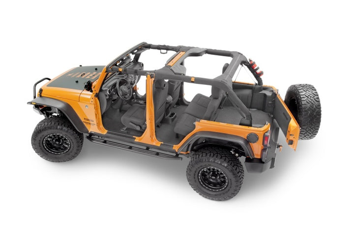 BedRug 07-16 Jeep JK Unlimited 4Dr Front 4pc BedTred Floor Kit (Incl Heat Shields) - Bull Strap