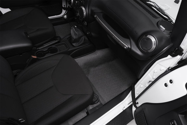 BedRug 07-16 Jeep JK Unlimited 4Dr Front 4pc BedTred Floor Kit (Incl Heat Shields) - Bull Strap