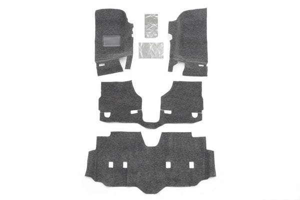 BedRug 07-16 Jeep JK Unlimited 4Dr Front 4pc Floor Kit (Incl Heat Shields) - Bull Strap