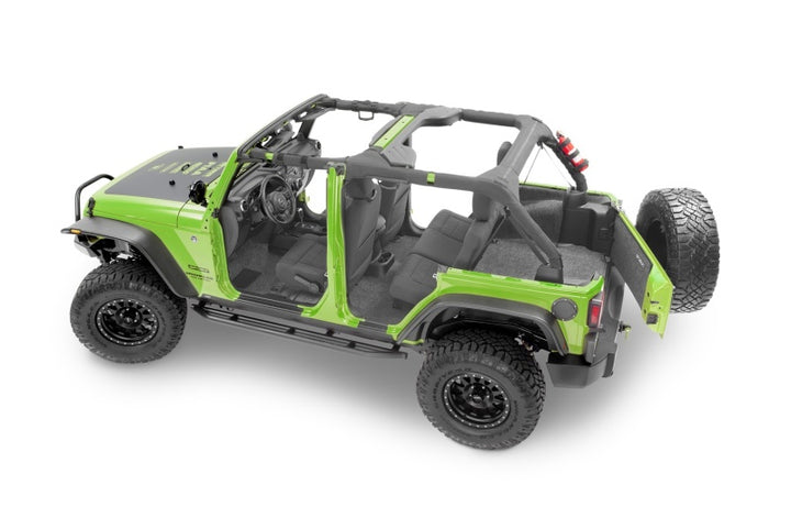 BedRug 07-16 Jeep JK Unlimited 4Dr Front 4pc Floor Kit (Incl Heat Shields) - Bull Strap