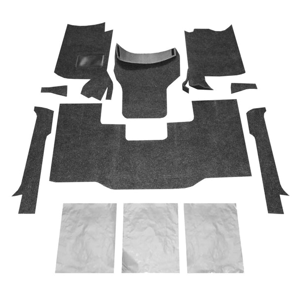 BedRug 76-95 Jeep CJ-7/YJ Front Kit 8pc Floor Kit (Incl Heat Shields) - Bull Strap