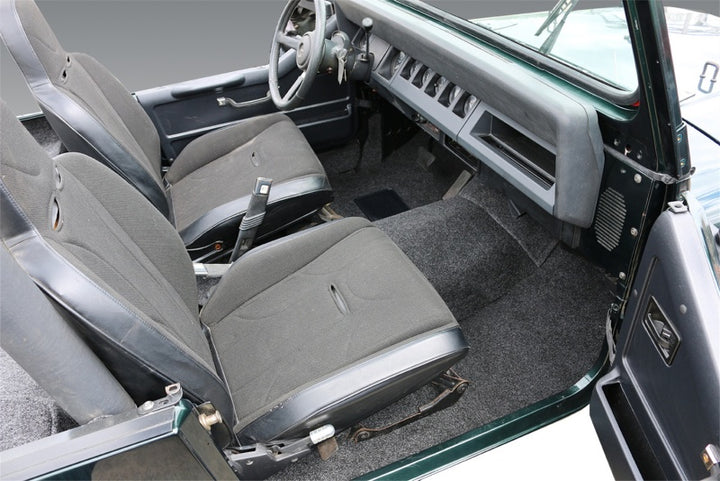 BedRug 76-95 Jeep CJ-7/YJ Front Kit 8pc Floor Kit (Incl Heat Shields) - Bull Strap