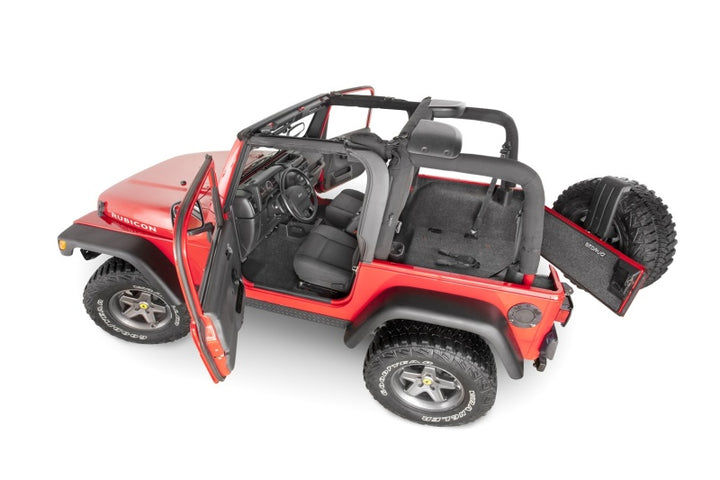 BedRug 97-06 Jeep TJ Front 3pc Floor Kit (w/o Center Console) - Incl Heat Shields (S/O Only) - Bull Strap
