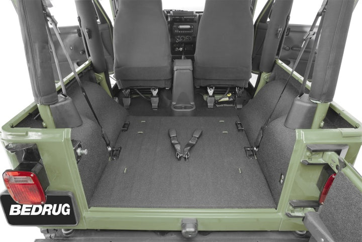 BedRug 97-06 Jeep TJ Rear 4pc BedTred Cargo Kit (Incl Tailgate) - Bull Strap