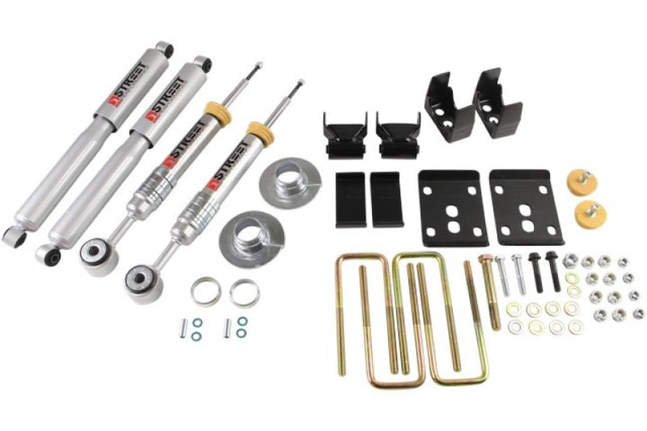 Belltech 09-13 Ford F150 Ext&Quad Cab Short Bed 2WD Lowering Kit w/ SP Shocks 5.5in R Drop - Bull Strap