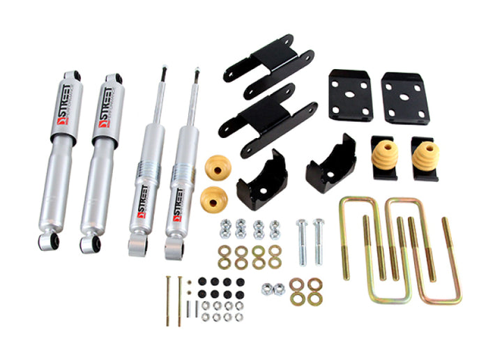 Belltech 2015 GM Colorado/Canyon Ext Cab Short Bed Lowering Kit w/ND II Shocks - 0-3in F/4in R Drop - Bull Strap