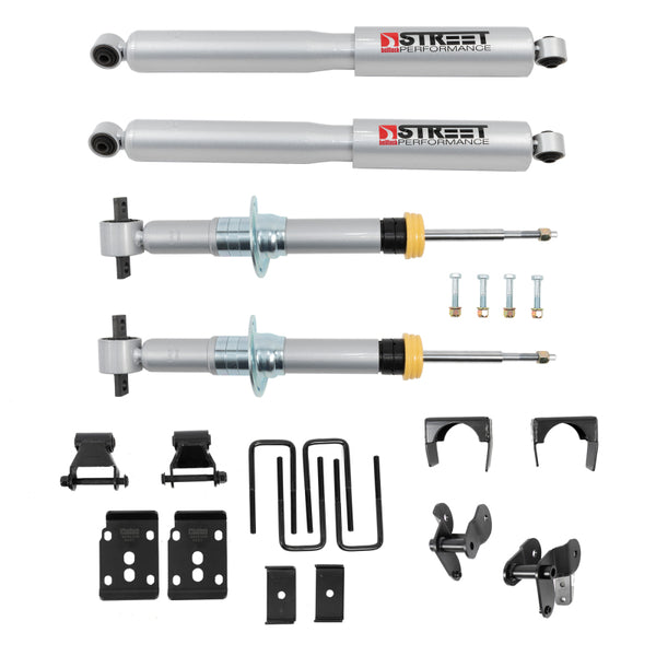 Belltech 2021+ Ford F-150 4WD 1in to 3.5in Front 5.5in Rear Lowering Kit - Bull Strap