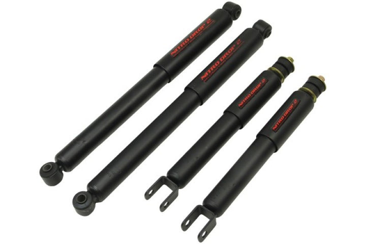 Belltech 99-06 GMC Sierra 1500 / Chevrolet Silverado 1500 Nitro Drop 2 Shock Absorber Set - Bull Strap