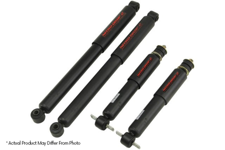 Belltech 99-06 GMC Sierra 1500 / Chevrolet Silverado 1500 Nitro Drop 2 Shock Absorber Set - Bull Strap