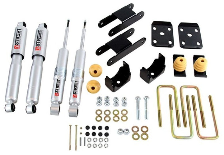 Belltech LOWERING KIT 18-20 Chevy Colorado/Canyon All Cab/SB -0-3in F / -4in R w/ Street Perf Shocks - Bull Strap