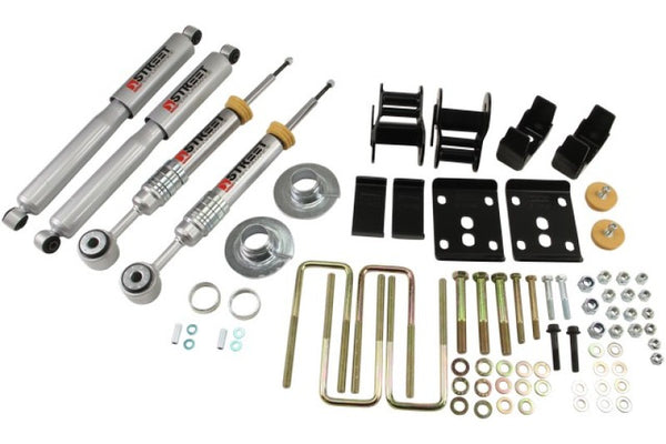 Belltech Lowering Kit 09-13 Ford F150 Ext Cab/Quad Cab Short Bed 2WD 2in or 3in F/4in Rear w/ Shocks - Bull Strap