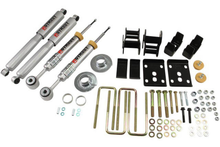 Belltech Lowering Kit 09-13 Ford F150 Ext Cab/Quad Cab Short Bed 2WD 2in or 3in F/4in Rear w/ Shocks - Bull Strap