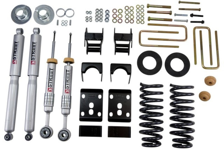 Belltech Lowering Kit 09-13 Ford F150 Ext Cab Short Bed 2WD 2in or 3in F/4in Rear w/ Shocks - Bull Strap