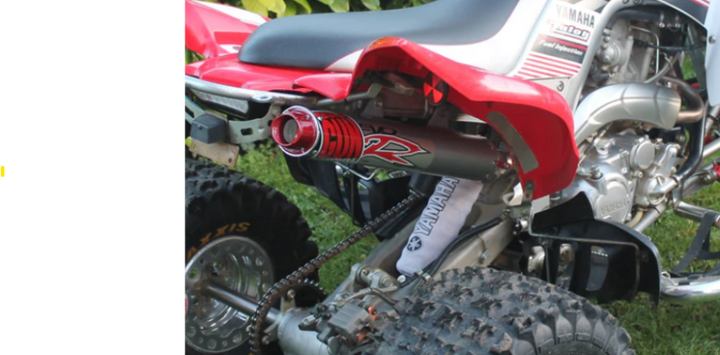 Big Gun 06-23 Yamaha RAPTOR 700 EVO R Series Slip On Exhaust - Bull Strap