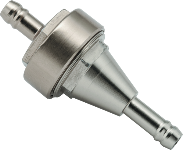BikeMaster 1/4in Inline Fuel Filter - Titanium - Bull Strap