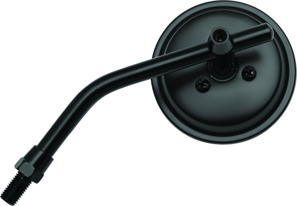 BikeMaster 3in Adjustable Round Mirror 10mm - Each - Black - Bull Strap