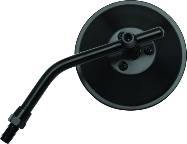 BikeMaster 4in Adjustable Round Mirror 10mm - Each - Black - Bull Strap