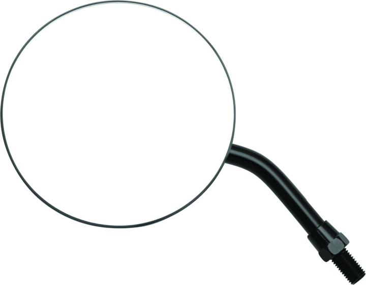 BikeMaster 4in Adjustable Round Mirror 10mm - Each - Black - Bull Strap